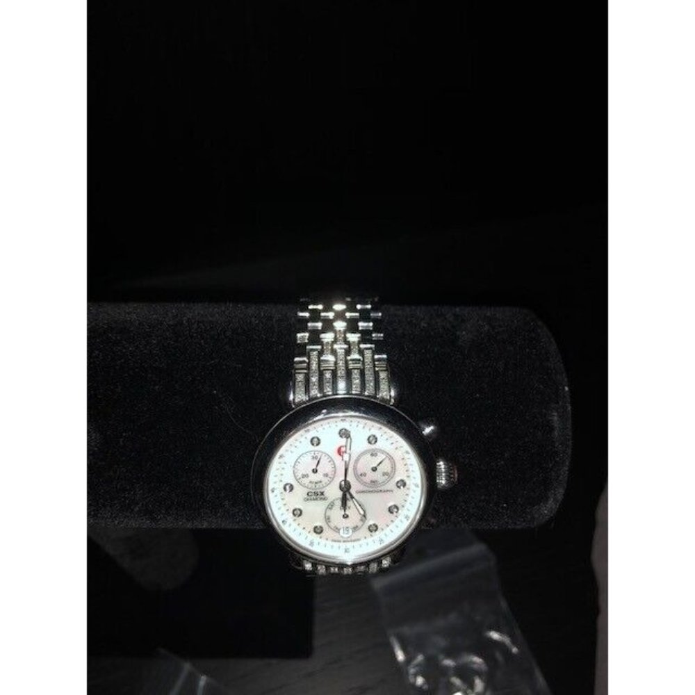 MICHELE CSX MW03M00A0046 WOMEN'S CHRONOGRAPH DIAMOND CASE & BAND SWISS QUARTZ - Picture 5 of 6